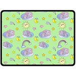 Elephant Sleeping Elephants Background One Side Fleece Blanket (Large) 80 x60  Blanket Front