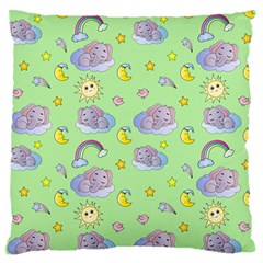 Elephant Sleeping Elephants Background Large Premium Plush Fleece Cushion Case (two Sides) by Wegoenart