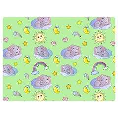 Elephant Sleeping Elephants Background One Side Premium Plush Fleece Blanket (extra Small)