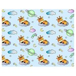 Pattern Giraffe Animal Seamless Scrapbooking Blue One Side Premium Plush Fleece Blanket (Medium) 60 x50  Blanket Front