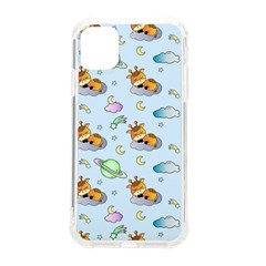 Pattern Giraffe Animal Seamless Scrapbooking Blue Iphone 11 Tpu Uv Print Case