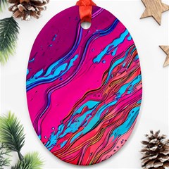 Colorful Abstract Fluid Art Ornament (oval)