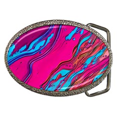 Colorful Abstract Fluid Art Belt Buckles by GardenOfOphir