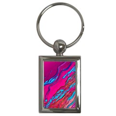 Colorful Abstract Fluid Art Key Chain (rectangle) by GardenOfOphir