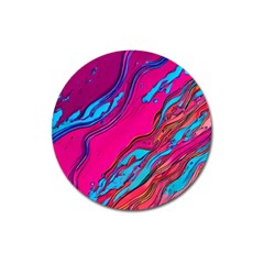 Colorful Abstract Fluid Art Magnet 3  (round) by GardenOfOphir