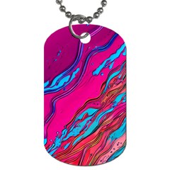 Colorful Abstract Fluid Art Dog Tag (one Side) by GardenOfOphir