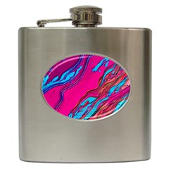 Colorful Abstract Fluid Art Hip Flask (6 Oz) by GardenOfOphir