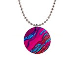 Colorful Abstract Fluid Art 1  Button Necklace Front