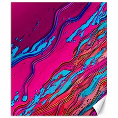 Colorful Abstract Fluid Art Canvas 8  X 10  by GardenOfOphir