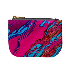 Colorful Abstract Fluid Art Mini Coin Purse by GardenOfOphir