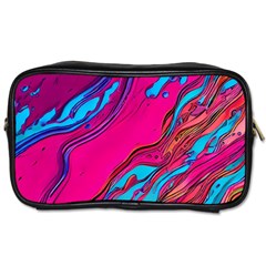 Colorful Abstract Fluid Art Toiletries Bag (two Sides) by GardenOfOphir