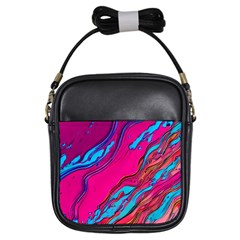 Colorful Abstract Fluid Art Girls Sling Bag by GardenOfOphir