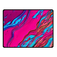 Colorful Abstract Fluid Art One Side Fleece Blanket (small) by GardenOfOphir