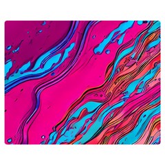 Colorful Abstract Fluid Art Premium Plush Fleece Blanket (medium) by GardenOfOphir