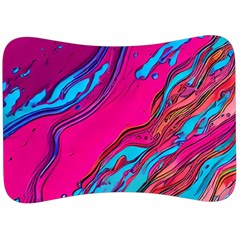 Colorful Abstract Fluid Art Velour Seat Head Rest Cushion by GardenOfOphir