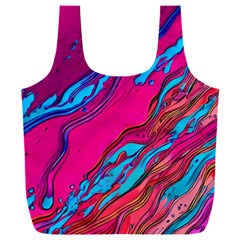 Colorful Abstract Fluid Art Full Print Recycle Bag (xxl) by GardenOfOphir