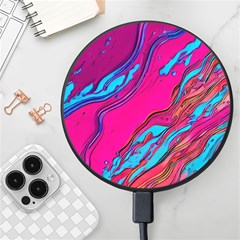 Colorful Abstract Fluid Art Wireless Fast Charger(black) by GardenOfOphir