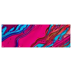 Colorful Abstract Fluid Art Banner And Sign 12  X 4  by GardenOfOphir