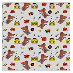 Background Pattern Texture Design Dog Music Square Satin Scarf (36  X 36 ) by Wegoenart