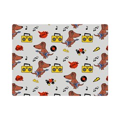 Background Pattern Texture Design Dog Music One Side Premium Plush Fleece Blanket (mini)