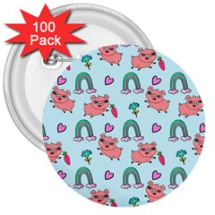 Pigs Pattern Art Design Drawing Sketch Wallpaper 3  Buttons (100 pack) 