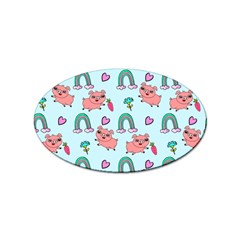 Pigs Pattern Art Design Drawing Sketch Wallpaper Sticker Oval (10 Pack) by Wegoenart