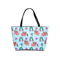 Pigs Pattern Art Design Drawing Sketch Wallpaper Classic Shoulder Handbag