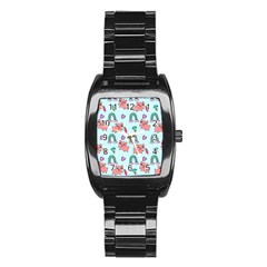 Pigs Pattern Art Design Drawing Sketch Wallpaper Stainless Steel Barrel Watch