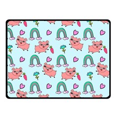 Pigs Pattern Art Design Drawing Sketch Wallpaper Fleece Blanket (small) by Wegoenart