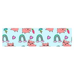 Pigs Pattern Art Design Drawing Sketch Wallpaper Oblong Satin Scarf (16  x 60 )