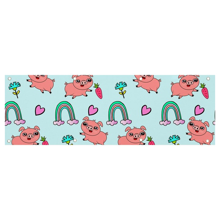 Pigs Pattern Art Design Drawing Sketch Wallpaper Banner and Sign 9  x 3 