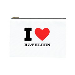 I Love Kathleen Cosmetic Bag (large) by ilovewhateva