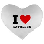 I love kathleen Large 19  Premium Flano Heart Shape Cushions Front