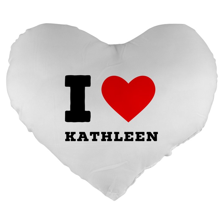 I love kathleen Large 19  Premium Flano Heart Shape Cushions