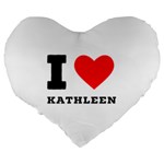 I love kathleen Large 19  Premium Flano Heart Shape Cushions Back