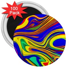 Contemporary Art Fluid Background 3  Magnets (100 Pack) by GardenOfOphir