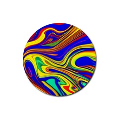 Contemporary Art Fluid Background Rubber Round Coaster (4 Pack) by GardenOfOphir