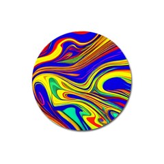 Contemporary Art Fluid Background Magnet 3  (round) by GardenOfOphir