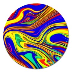 Contemporary Art Fluid Background Magnet 5  (round) by GardenOfOphir