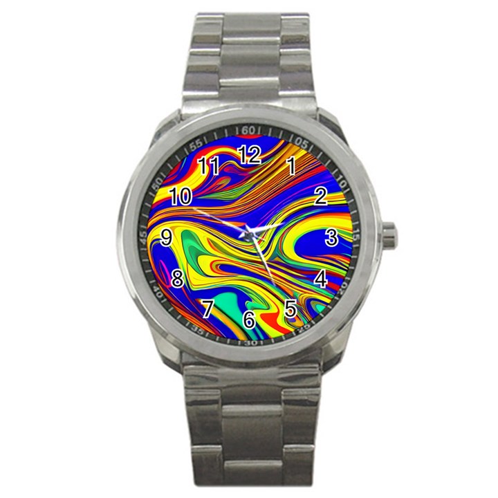 Contemporary Art Fluid Background Sport Metal Watch