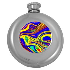 Contemporary Art Fluid Background Round Hip Flask (5 Oz) by GardenOfOphir