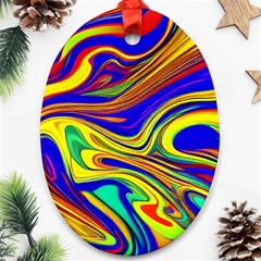 Contemporary Art Fluid Background Oval Ornament (two Sides) by GardenOfOphir