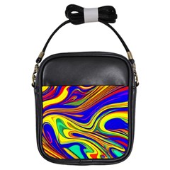 Contemporary Art Fluid Background Girls Sling Bag by GardenOfOphir