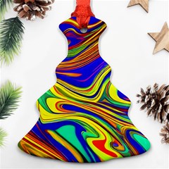 Contemporary Art Fluid Background Christmas Tree Ornament (two Sides)