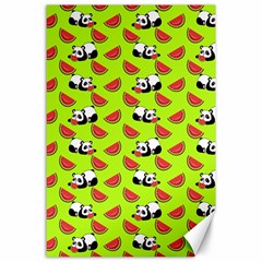 Watermelon Panda Background Wallpaper Canvas 24  X 36  by Wegoenart