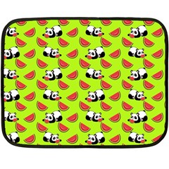 Watermelon Panda Background Wallpaper One Side Fleece Blanket (mini) by Wegoenart