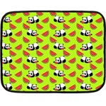 Watermelon Panda Background Wallpaper One Side Fleece Blanket (Mini) 35 x27  Blanket