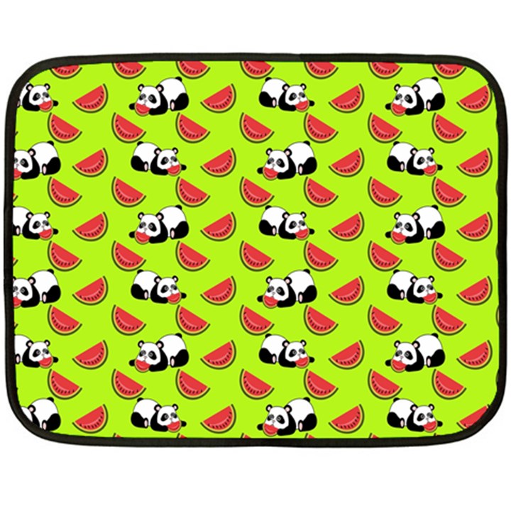 Watermelon Panda Background Wallpaper One Side Fleece Blanket (Mini)