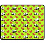 Watermelon Panda Background Wallpaper One Side Fleece Blanket (Medium) 60 x50  Blanket Front