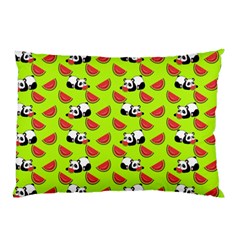 Watermelon Panda Background Wallpaper Pillow Case (two Sides) by Wegoenart